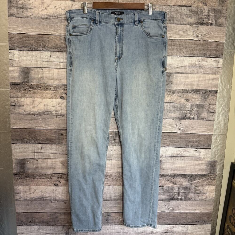 5.11 Tactical Women's Light Wash Straight Leg Jeans Stretch Denim Sz 16 Long